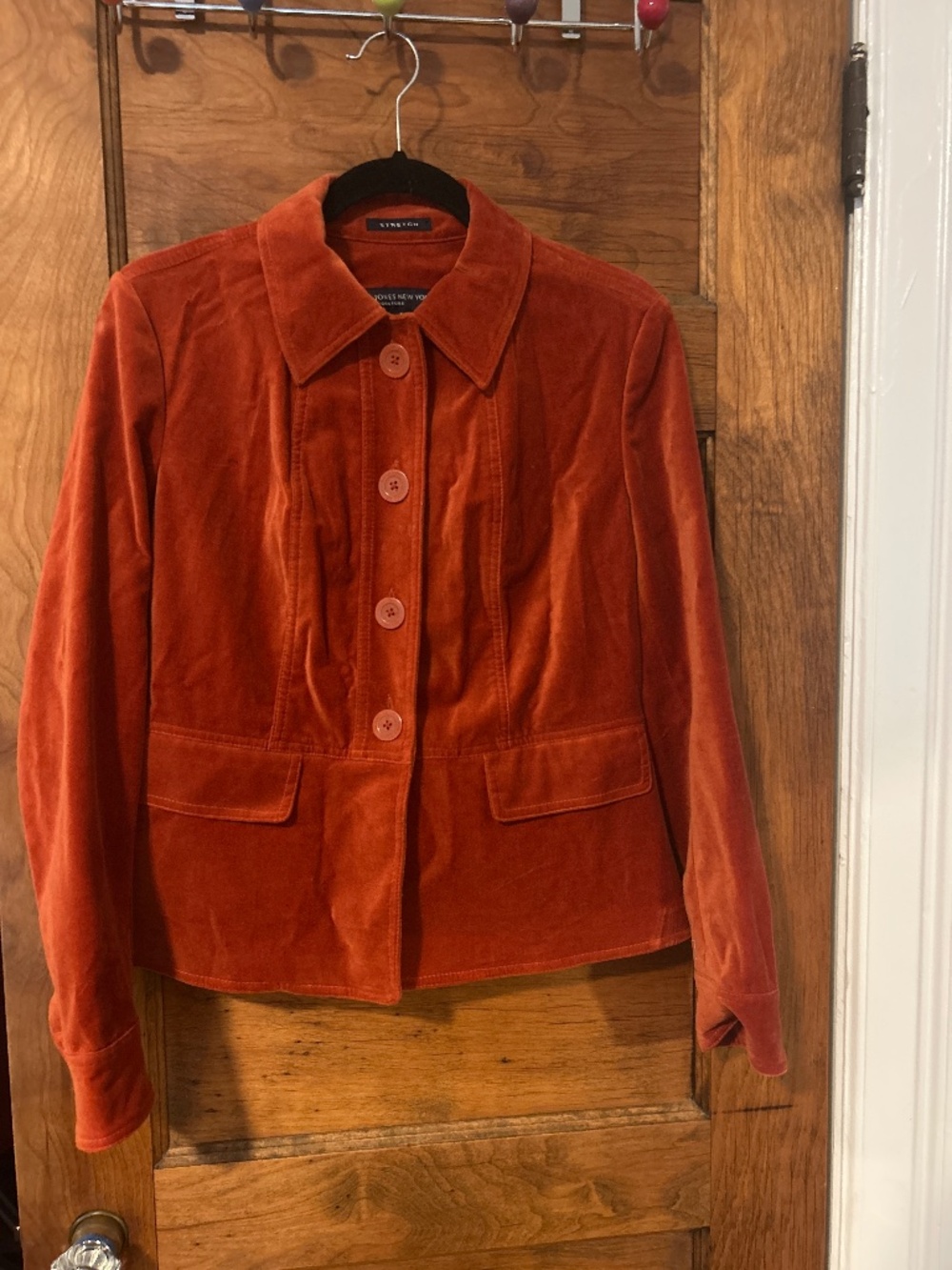 Orange crushed velvet 70s blazer